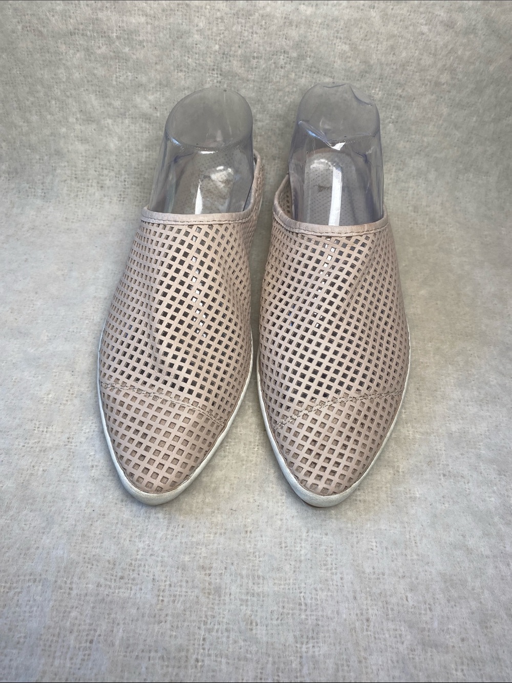 Sanuk Women’s Leather Slip-On Perforated Casual Shoes - Beige Size 9